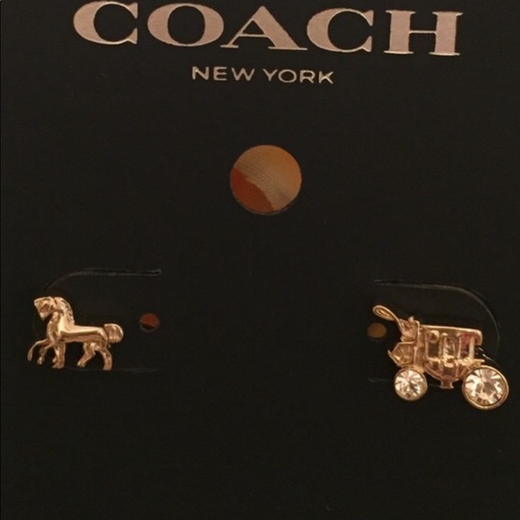 COACH Horse and Carriage Stud Earrings 🆕 - Picture 3 of 7